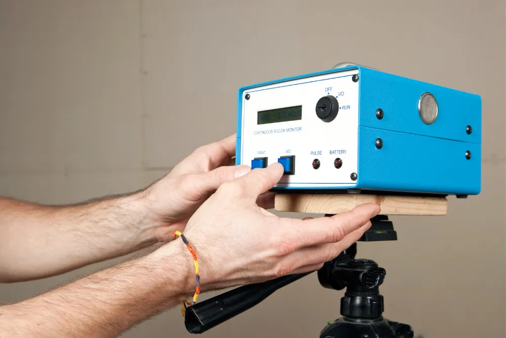 radon testing equipment used by certified technicians