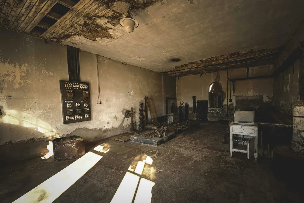 radon testing in an old basement in the Capital Region